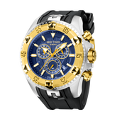 REEF TIGER Aurora RGA303 52mm Big Dial & Yellow Gold Color Bezel - Men's Chronograph Quartz Multi-Function Sport Watch